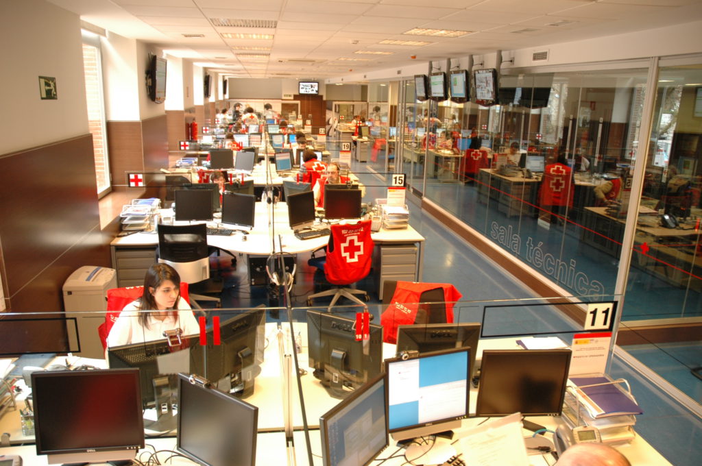 Operations centre of the Spanish Red Cross